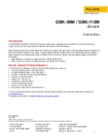 Fluke GBK-110M Instructions Manual preview