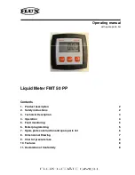 Предварительный просмотр 1 страницы Flux FMT 50 PP Operating Manual