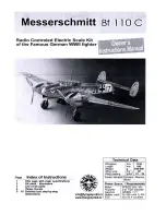 Flying Styro Kit MESSERSCHMITT BF 110 C Owner'S Instruction Manual preview