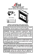 Preview for 1 page of FMI DVC36B Owner'S Installation Instructions Manual