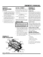 Preview for 3 page of FMI EMBER MASTER VFN18R Owner'S Operation And Installation Manual