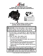 FMI HD18NB Owner'S Operation And Installation Manual preview