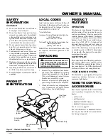 Preview for 3 page of FMI Heat Majic FVF18PW Owner'S Operation And Installation Manual