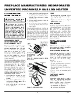 Preview for 20 page of FMI Heat Majic FVF18PW Owner'S Operation And Installation Manual