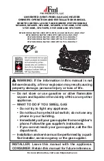 Preview for 1 page of FMI MF42INE Owner'S Operation And Installation Manual