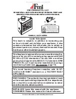 FMI S36 Series Owner'S Operation And Installation Manual предпросмотр