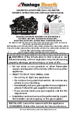 Preview for 1 page of FMI Vantage Hearth BG18NV Owner'S Operation And Installation Manual