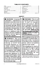 Preview for 2 page of FMI Vantage Hearth LVS18-PP Owner'S Operation And Installation Manual