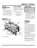 Preview for 3 page of FMI VFN18MV Owner'S Operation And Installation Manual