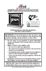 Preview for 1 page of FMI VSGF28NTF Operation And Installation Manual