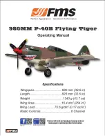 FMS P-40B flying tiger Operating Instructions Manual preview