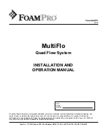 FoamPRO MultiFlo Installation And Operation Manual preview