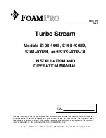 FoamPRO Turbo Stream S108-4008 Installation And Operation Manual preview