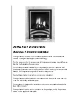 Preview for 2 page of Focal Point Elysee Fanflue Installation, Servicing And User Instructions Manual