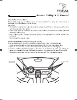 Предварительный просмотр 2 страницы Focal Access 130 A1 User Manual