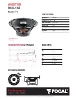 Preview for 3 page of Focal Auditor Series RCX-165 User Manual