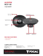 Preview for 4 page of Focal Auditor Series RCX-165 User Manual