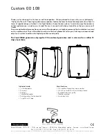 Preview for 1 page of Focal Custom OD 108 User Manual