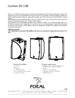 Preview for 5 page of Focal Custom OD 108 User Manual