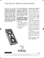 Preview for 1 page of Focal ELECTRA IW 1000 Be Manual