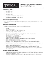 Focal FPD 900.1 Operation And Configuration Manual preview