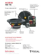 Preview for 8 page of Focal PERFORMANCE ACCESS 165 YE USA LIMITED EDITION User Manual