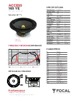 Preview for 9 page of Focal PERFORMANCE ACCESS 165 YE USA LIMITED EDITION User Manual