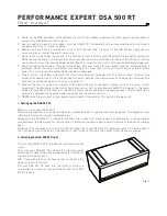 Preview for 6 page of Focal Performance Expert DSA 500 RT User Manual