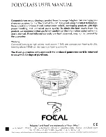 Preview for 4 page of Focal POLYGLASS 200 CV1 User Manual