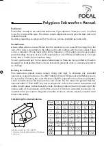 Preview for 4 page of Focal Polyglass SB 33 V1 Manual