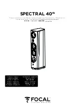 Preview for 1 page of Focal SPECTRAL 40th User Manual