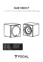 Focal SUB 1000 F User Manual предпросмотр