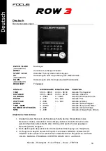 Preview for 16 page of FOCUS FITNESS ROW 3 Manual