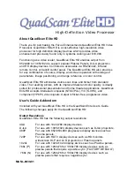 Preview for 1 page of Focus Quadscan Elite User Manual