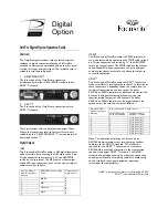 Предварительный просмотр 1 страницы Focusrite OctoPre Digital Option Operation Manual