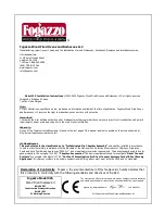 Preview for 2 page of Fogazzo 325 Installation Instructions & Owner'S Manual