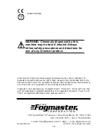 Предварительный просмотр 18 страницы Fogmaster 6208xx Instruction Manual