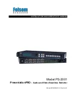 FOLSOM PresentationPRO PS-2001 Installation And Operator'S Manual preview