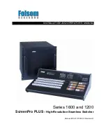 FOLSOM ScreenPro PLUS 1200 SERIES Installation And Operator'S Manual preview