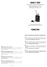 FONESTAR MSHT-45P Quick Start Manual предпросмотр