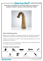 FONTANA SENSOR FAUCETS FS-509AB Installation Instructions Manual preview