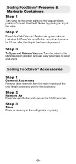 Preview for 10 page of FoodSaver VS1185 Reference Manual