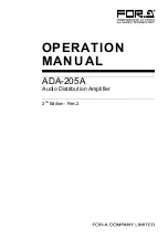 FOR-A ADA+205A Operation Manual preview