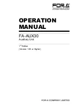 Preview for 1 page of FOR-A FA-AUX30 Operation Manual