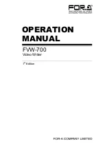 Preview for 1 page of FOR-A FVW-700 Operation Manual