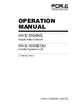 FOR-A HVS-1000EOU Operation Manual preview