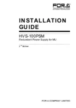 Preview for 1 page of FOR-A HVS-100PSM Installation Manual