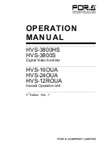 FOR-A HVS-12ROUA Installation And Operation Manual preview