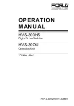 FOR-A HVS-300HS Operation Manual preview