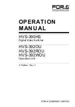 FOR-A HVS-390HS Operation Manual preview